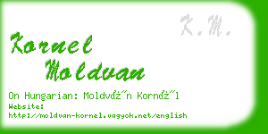 kornel moldvan business card